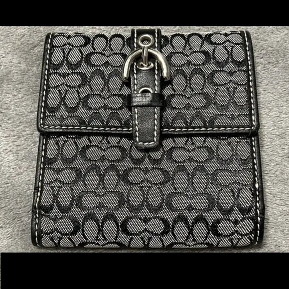 Coach Micro CC Y2K Soho Buckle Wallet Coated Canvas and Black Leather - Picture 1 of 7